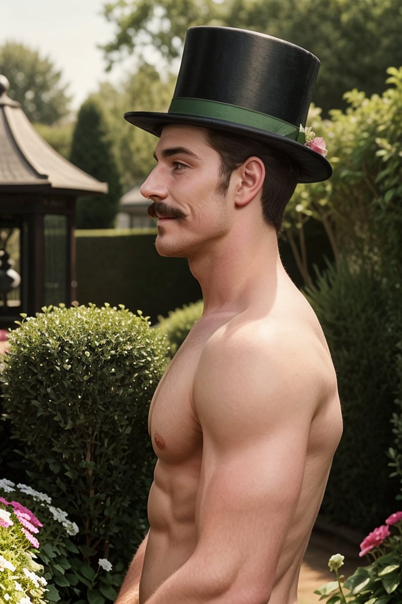 smiling,  mustache,  top_hat by Milch on Tensor.Art