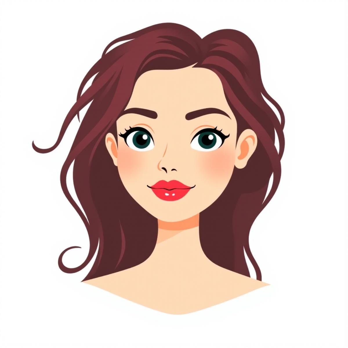 Vectorial illustration, A cute woman face in the style of v3ctora, colourful, white background, Vector art, minimalist <lora:v3ctora:1>