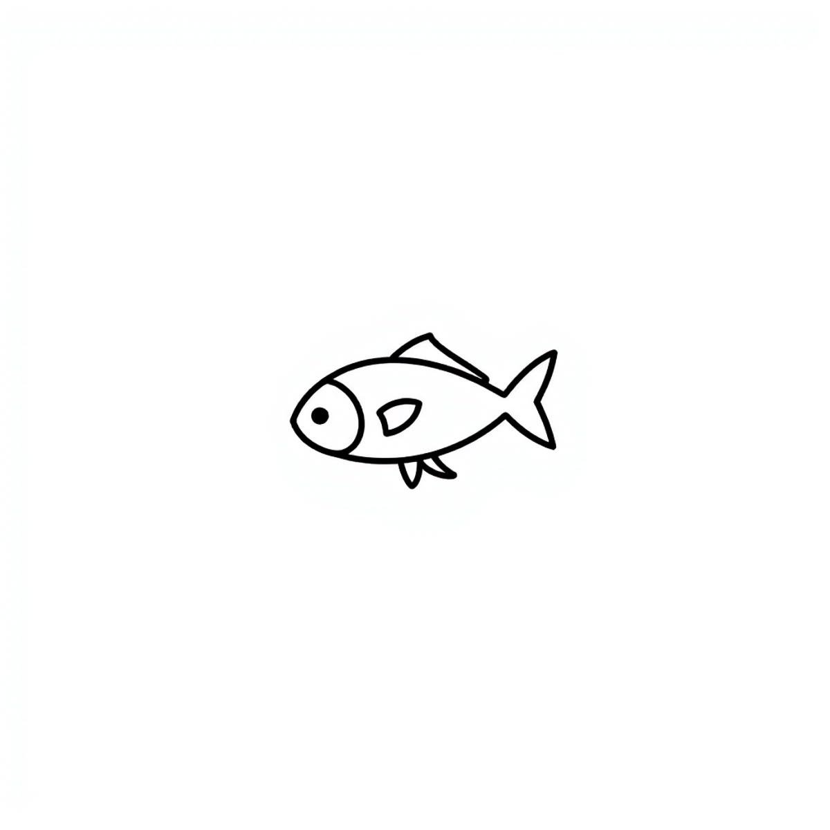 Vectorial illustration, A cute fish in the style of v3ctora, full body, black lines, white background, Vector art, minimalist <lora:v3ctora:1>