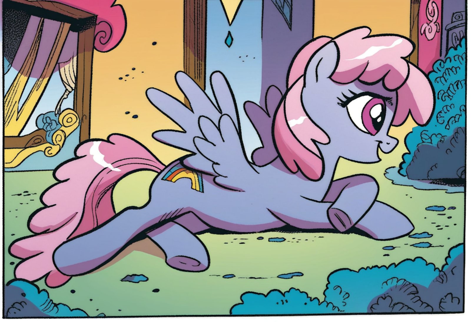 score_9, score_8_up, score_7_up, score_6_up, score_5_up, score_4_up, rainbowshine, pegasus, <lora:Rainbowshine:1>, detailed, beautiful, pony, mare, female, solo, official comic, idw, andy you magnificent bastard, i can't believe it's not idw, style emulation