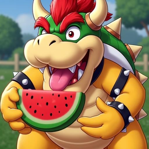 Bowser eating watermelon by Touch Night on Tensor.Art