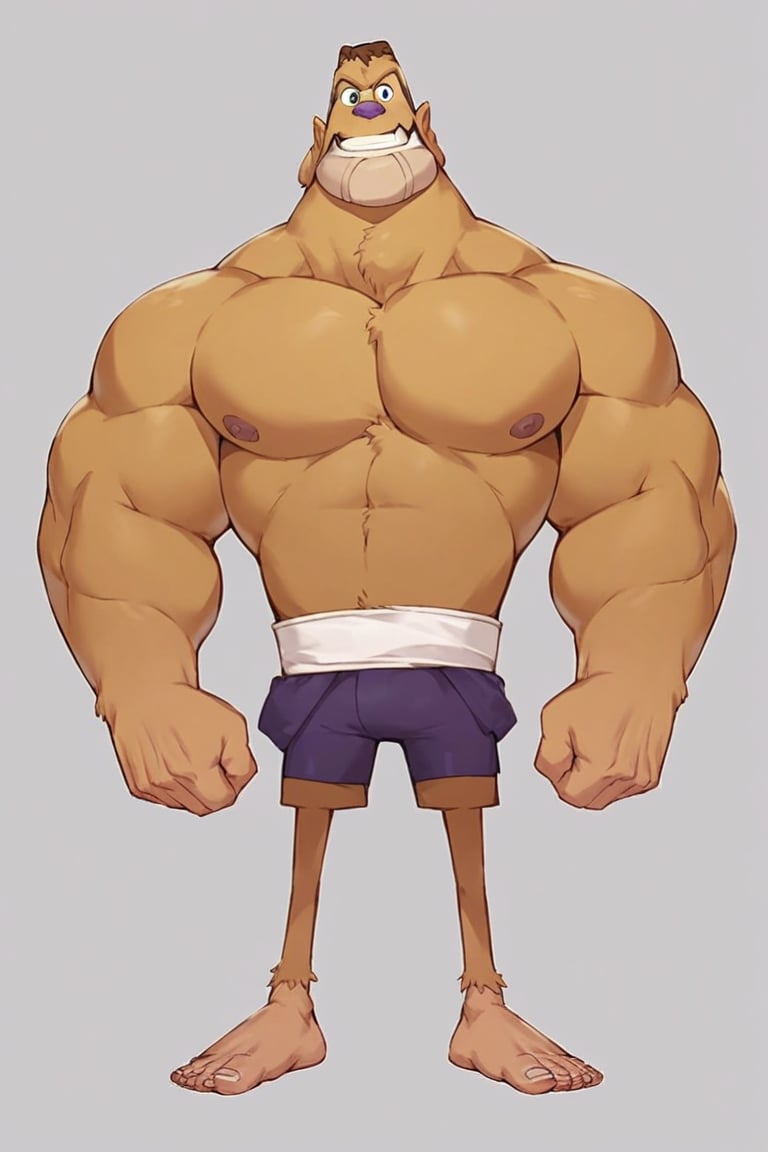 score_9, score_8_up, score_7_up, anime origin, BREAK,sasquatch armand,In good physical shape,muscle,Full body,looking at viewer, front view 