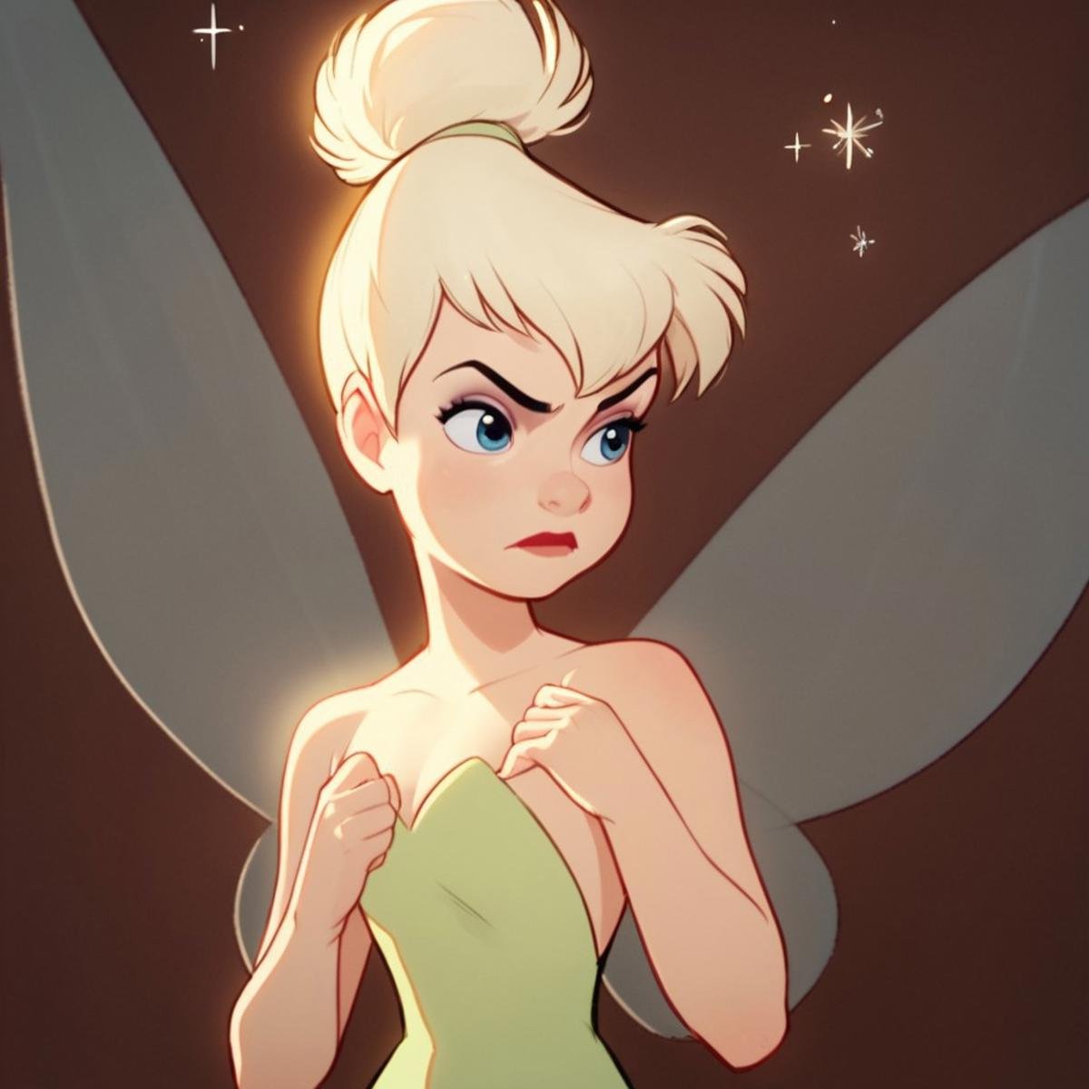 score_9, score_8_up, score_7_up, score_6_up, score_5_up, score_4_up, 1girl, Tinkerbell, fairy, Fairy wings, portrait