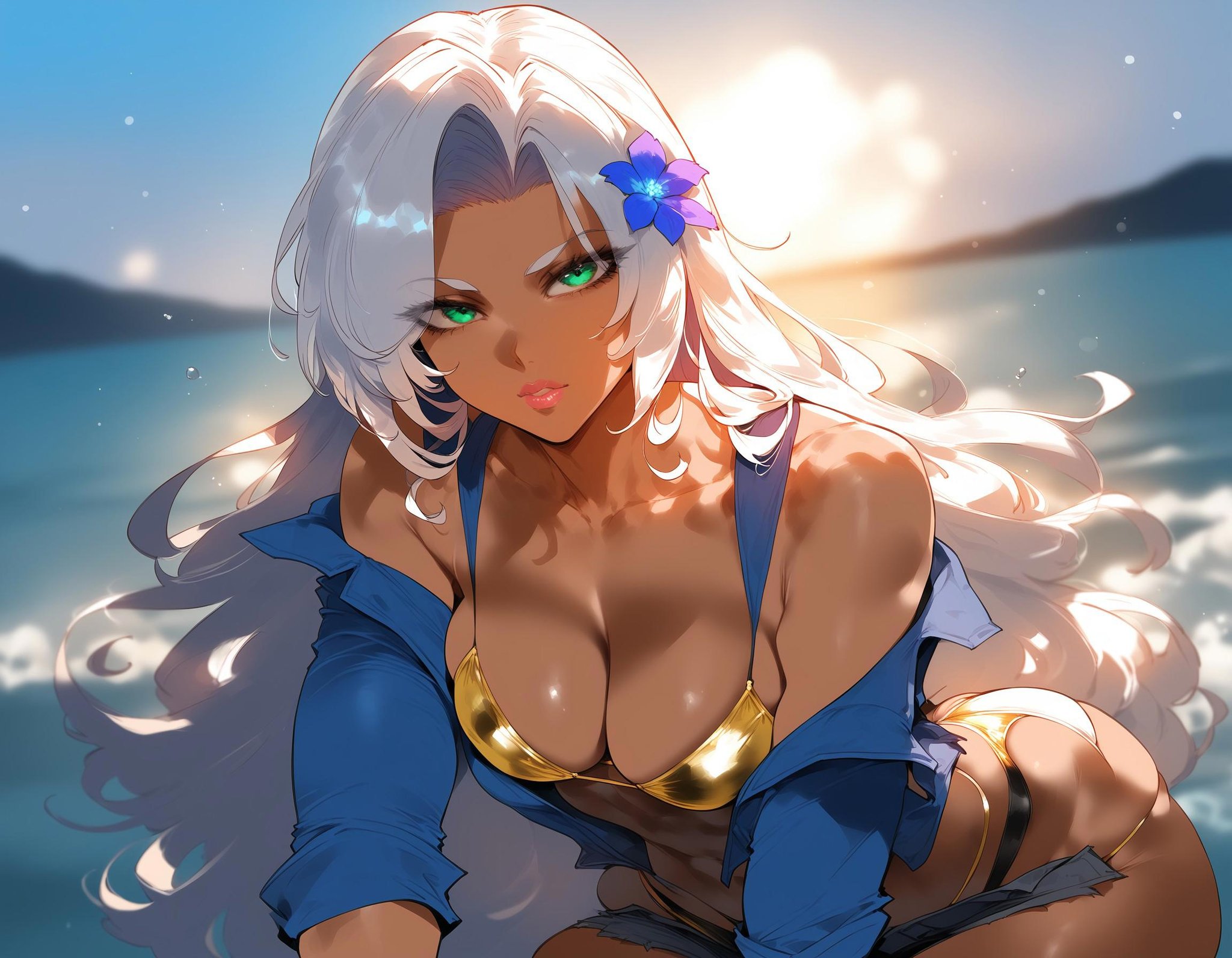 1girl,  blue shirt,  blurry by Twisowk on Tensor.Art