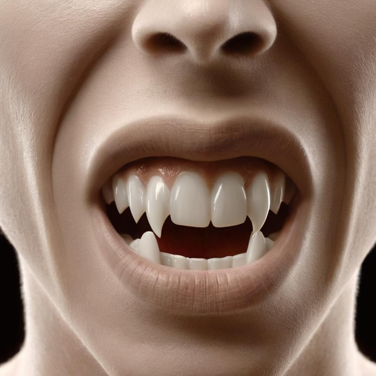 professional 3d model of Diffused Light fill light <lora:vampire fangs teeth:1.5>  vampire fangs teeth, octane render, highly detailed, volumetric, dramatic lighting