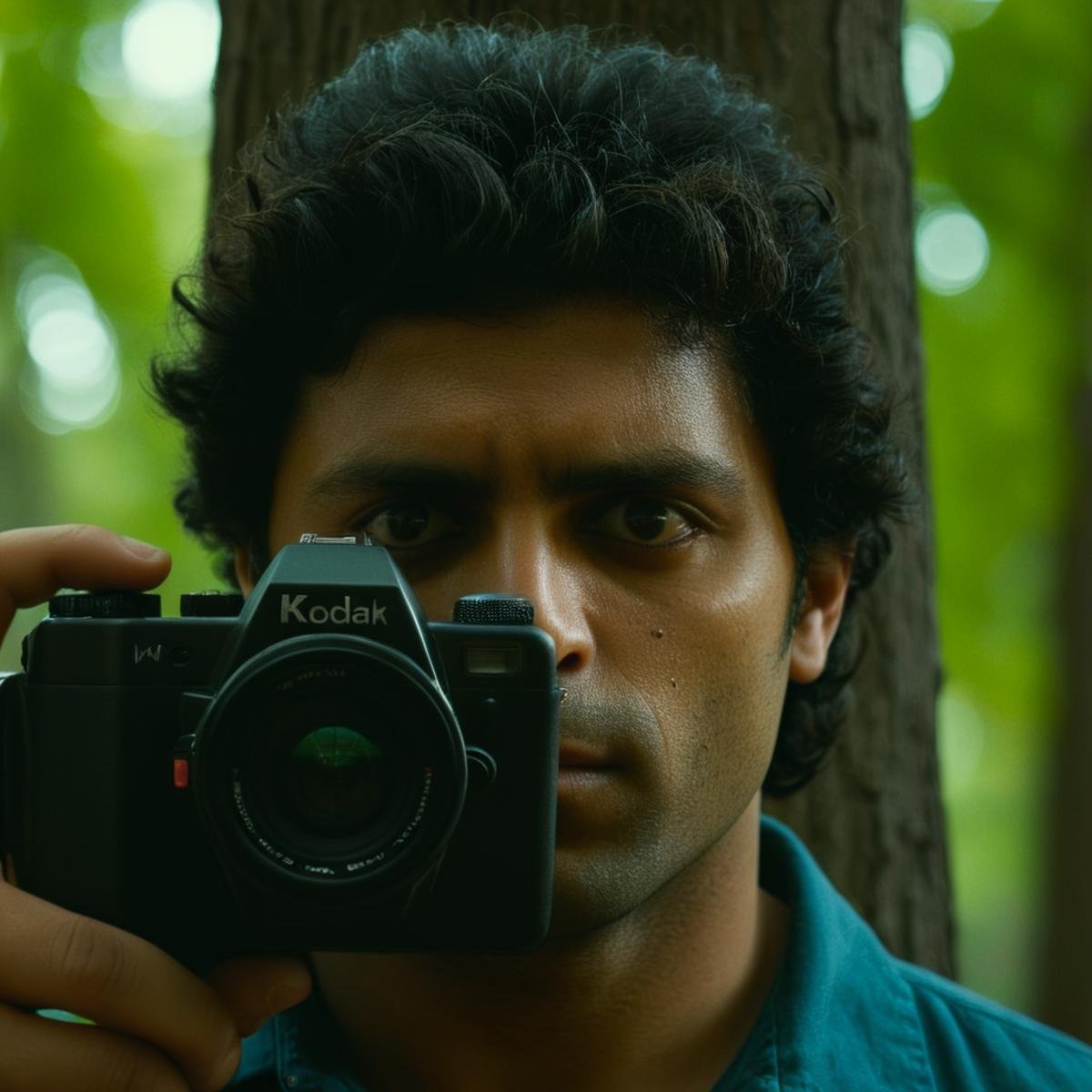 cinematic film still of  <lora:Split Diopter style:1>Split image focus of M. Night Shyamalan a man holding a camera up to his face,Split Diopter style,solo,looking at viewer,black hair,1boy,male focus,tree,close-up,realistic,camera,nearsighted,farsighted,split,split focus,focus,sharp focus,deep focus,Split focus,split screen , artistic, Kodak, dramatic light, dramatic shadow light, contrast, saturated color, cinematic, filmic, motion picture, realistic, realism, perfection, perfect, deep focus, clean image, wide screen, detailed image, cinematic, deep space composition, shallow depth of field, vignette, highly detailed, high budget, bokeh, cinemascope, moody, epic, gorgeous, film grain, grainy