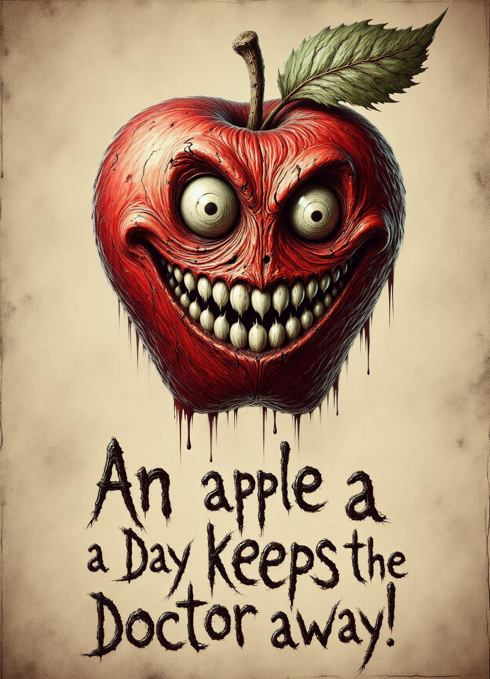 text "An apple a day keeps the doctor away!"