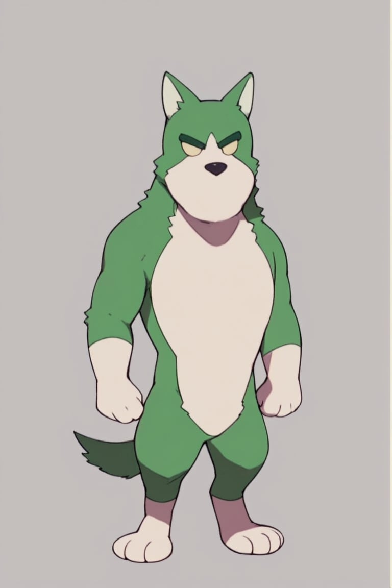 Prompt: score_9, score_8_up, score_7_up, anime origin, BREAK, furry wonderful,Green fur,full body,Standing facing viewer,front view