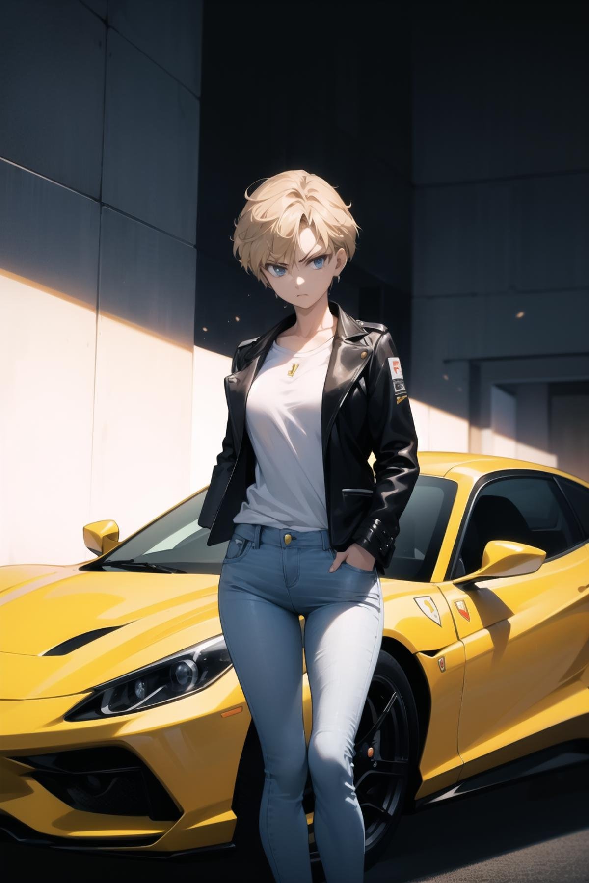 harukasm,  black jacket,  white shirt by tappy on Tensor.Art