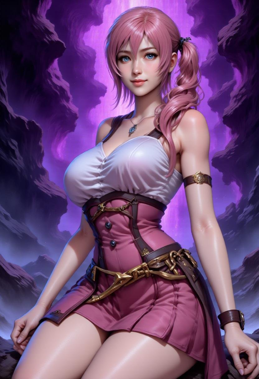 alieffp, serah13, crystal cave background <lora:Serah_Farron_FX:1> <lora:Flux_Fantasy_Portraits_V3:0.8> 