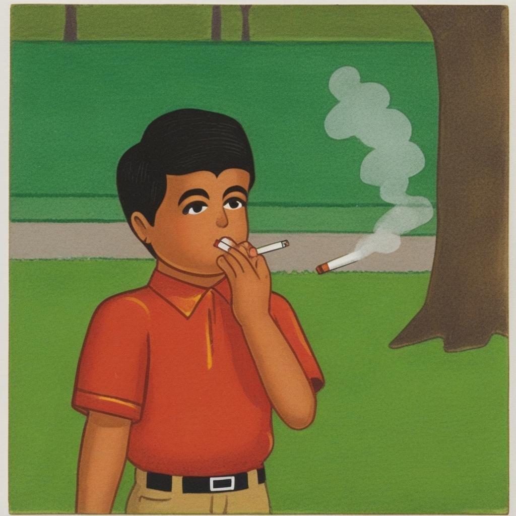 adarsh_balak,  1boy in a park smoking a Cigarette,  outdoors by shzr on Tensor.Art