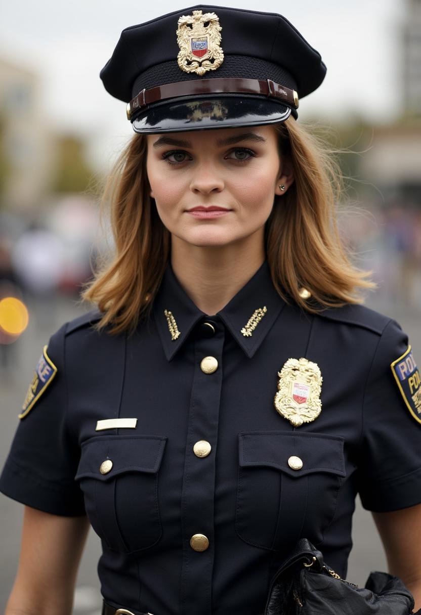 A photo of Kerris Dorsey wearing a police uniform,  <lora:Kerris_Dorsey:1>