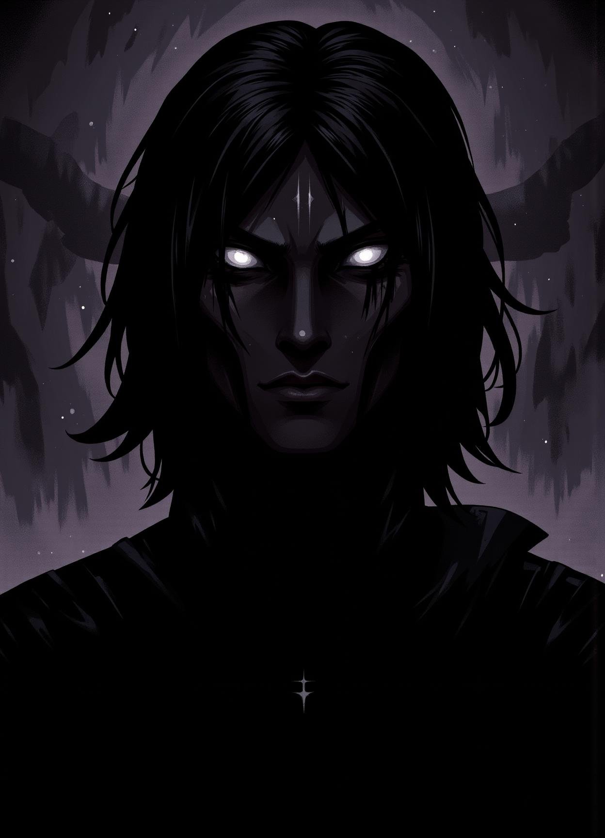 sfw,digital illustration, 2d, dark, hallow eyes,  male magnamalo, dark knight, war pick