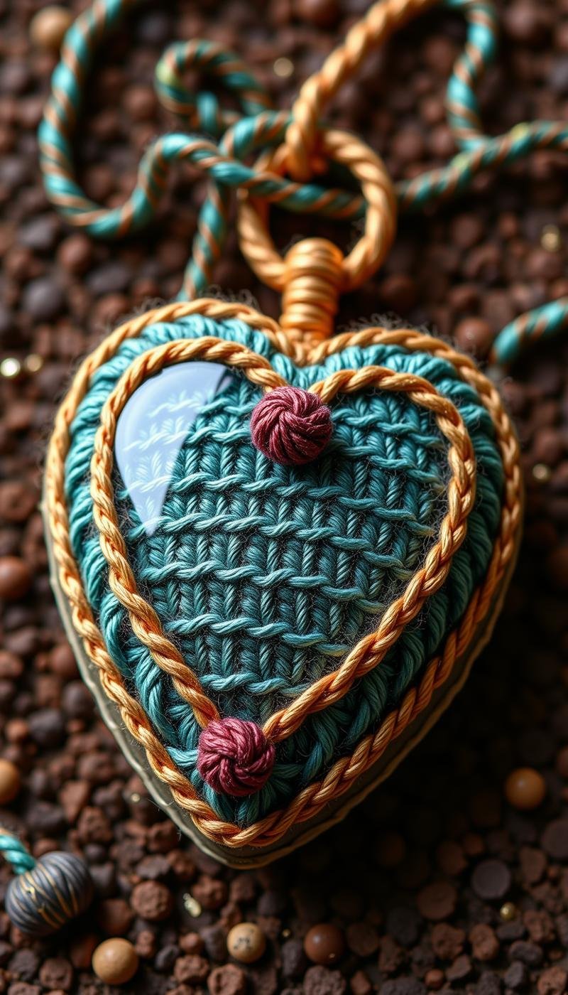 Made out of wool, a ornate locket