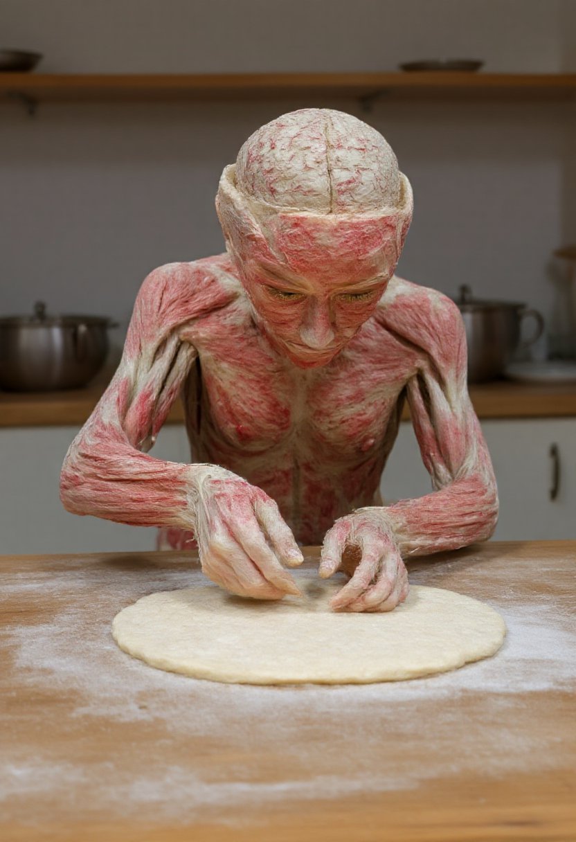 A plastinate baking in the kitchen. 