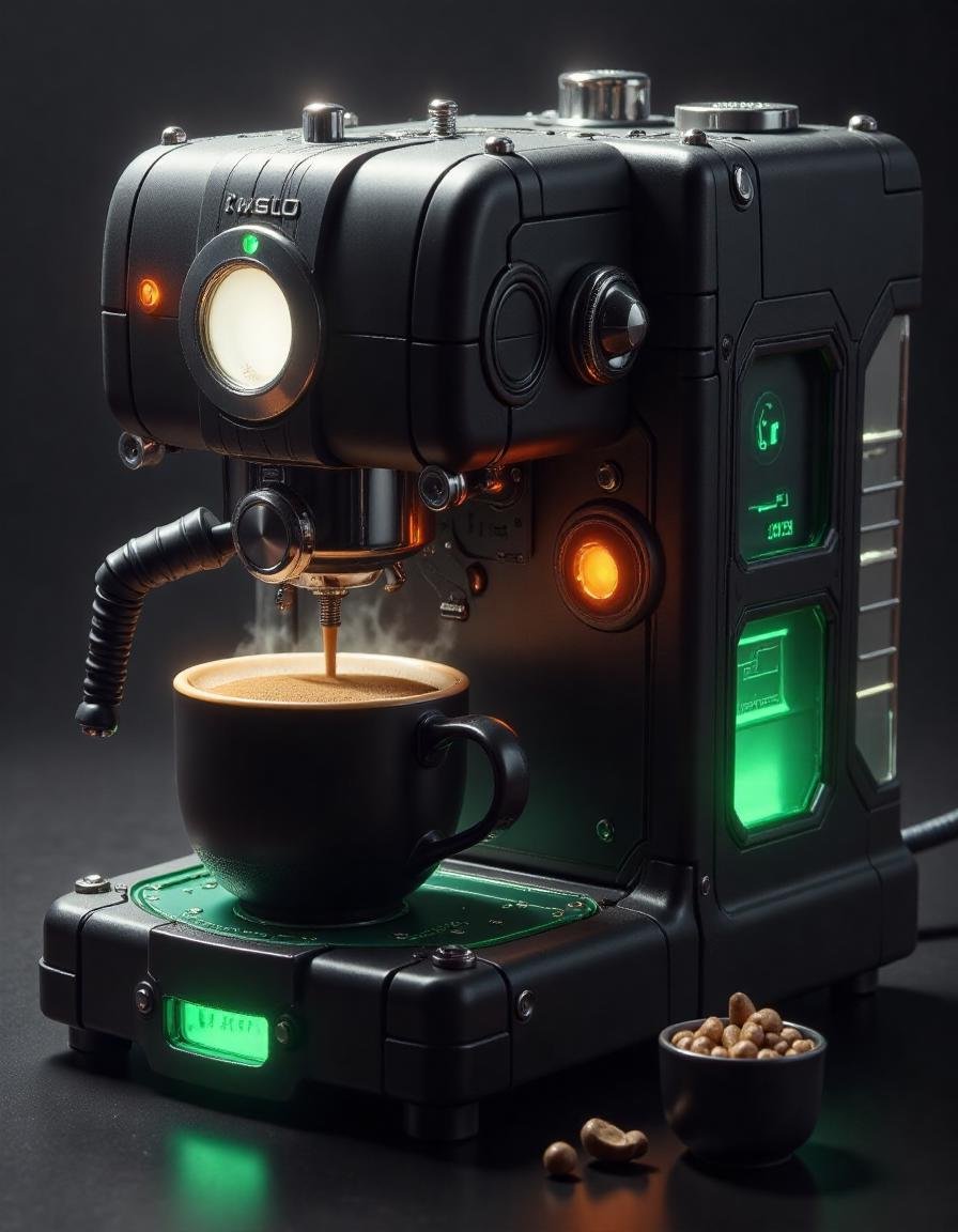 a expresso machine, in the style of hall0w33n 