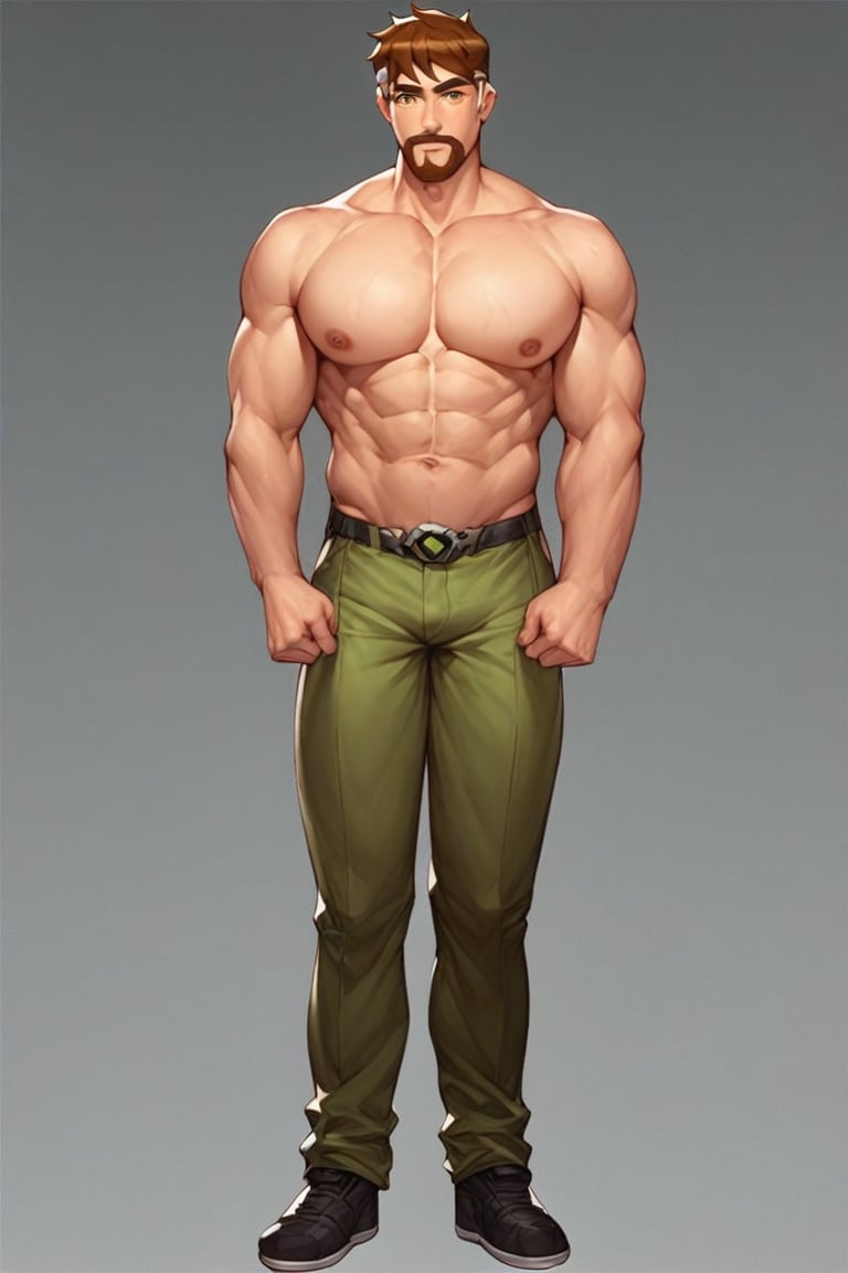 score_9, score_8_up,score_7_up, anime origin, Man male Ben 10,000, In good physical shape, full body,Standing facing viewer,front view