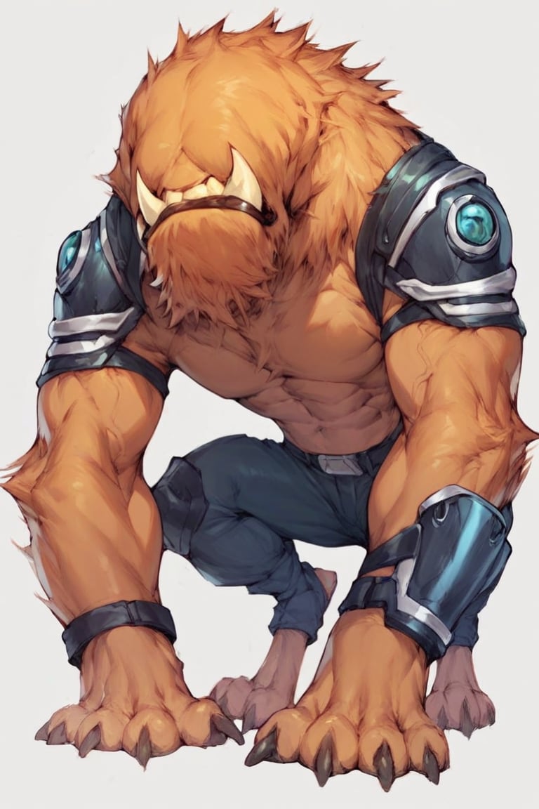 score_9, score_8_up,score_7_up, anime origin, feral wildmutt vulpimancer, fangs, In good physical shape, full body,Standing facing viewer,front view,