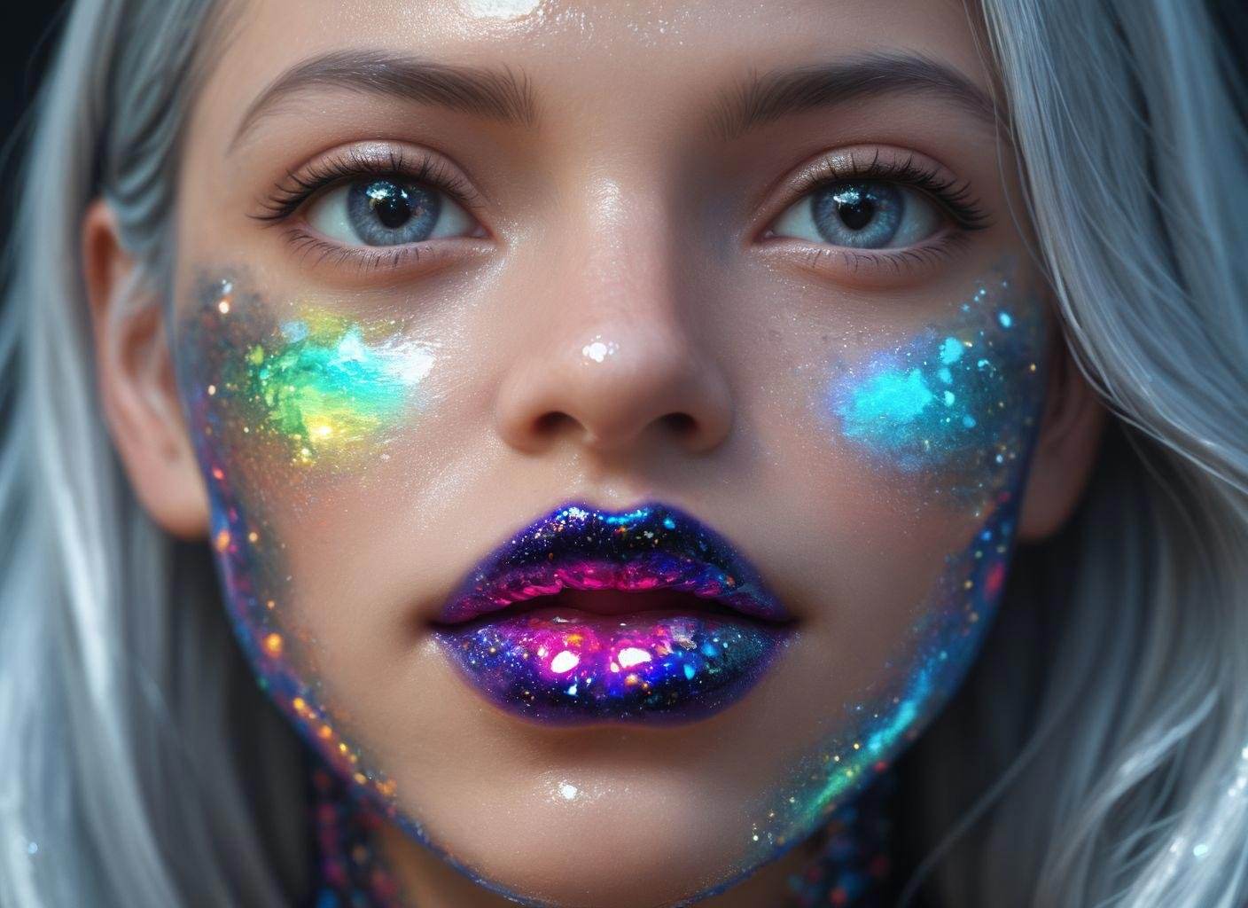Hyper close-up((mosaic female),  (closed mouth),  (shiny by gratzira on Tensor.Art