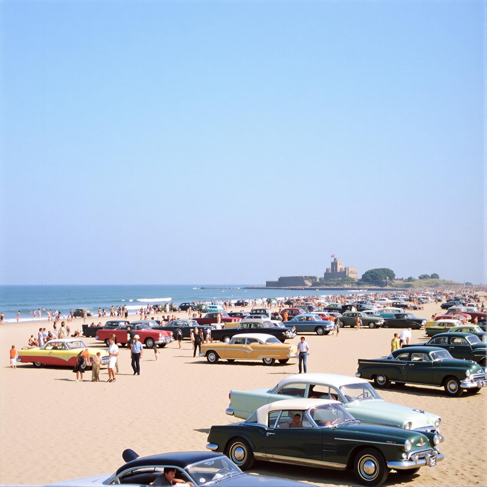 analog film photo <lora:Technicolor style v1:1> <lora:hand v1:0.5> In Technicolor style, <lora:skin texture style v1:0.5>In the 1950's a beach with a lot of cars and people, outdoors, multiple boys, sky, day, water, military, no humans, ocean, beach, ground vehicle, scenery, motor vehicle, science fiction, 6+boys, realistic, military vehicle, car, watercraft, vehicle focus, ship, boat, truck, vivid color, cinematic look, film look, filmic, contrast, detailed, high quality, sharp image, film color, Kodak, Motion Picture, Film style, different color, vivid color, different people, different look, different style, 35MM Film, 16MM Film, Photographic film, artistic style, cinematic style, film granularity, film noise, image noise, artistic effect, Fujicolor, Fuji film, Analog photography, movie style, movie still, Film grain overlay, Film Grain style, Technicolor style, sand, 6+others . faded film, desaturated, 35mm photo, grainy, vignette, vintage, Kodachrome, Lomography, stained, highly detailed, found footage