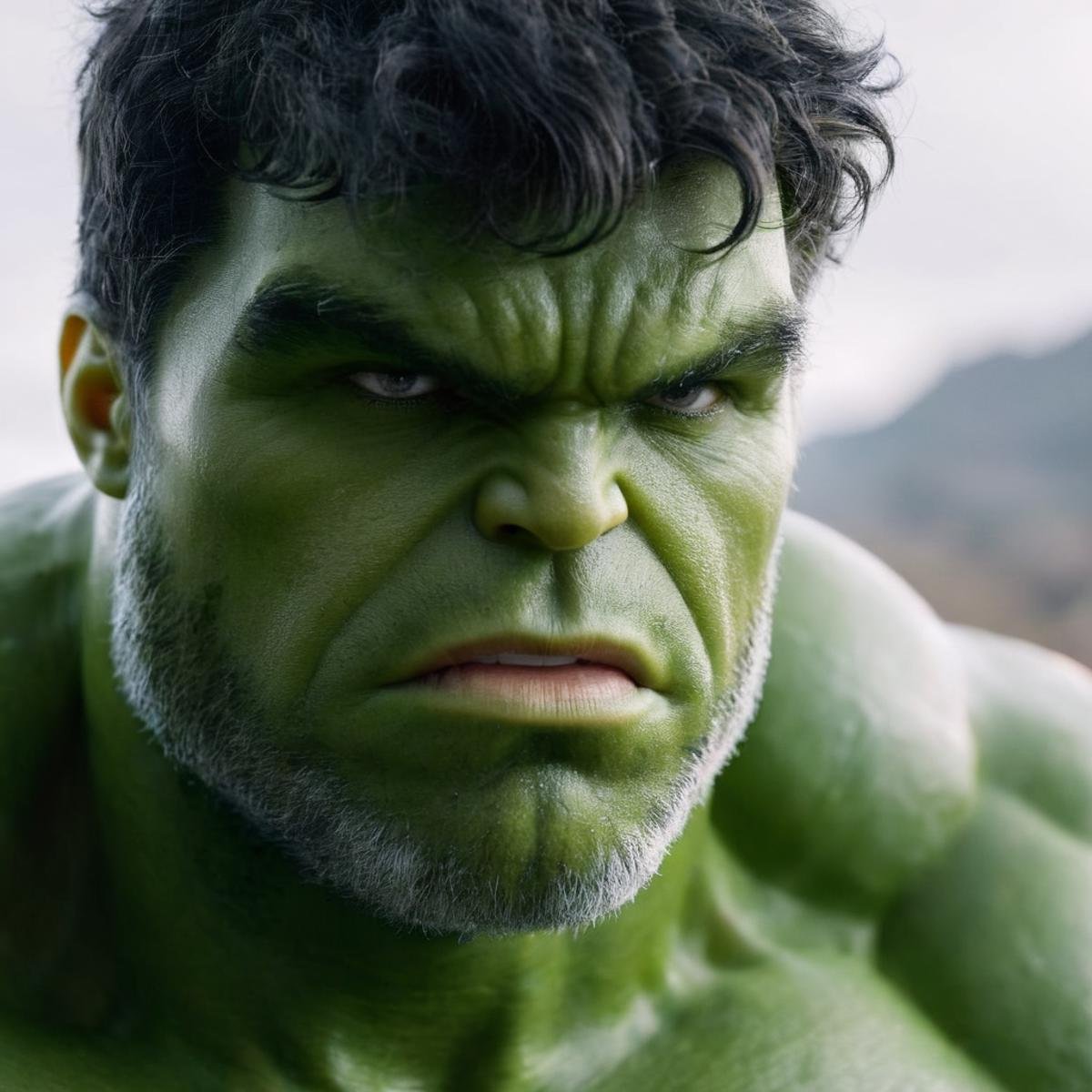 UHD, 4k, ultra detailed, cinematic, a photograph of  <lora:Cinematic Hollywood Film:1.5>Epic Creative Scene Green Hulk a man with a green face and glasses Cinematic Hollywood Film Style, epic, beautiful lighting, inpsiring