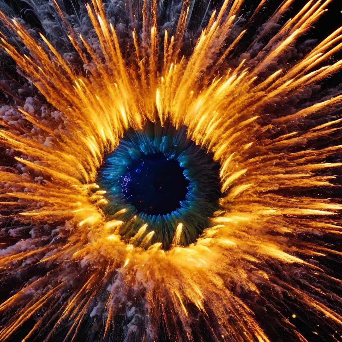 Hyperrealistic art of  <lora:Cinematic Hollywood Film v2:1> perfect eyes, colorful, vivid, balanced toneEpic Creative Scene a large explosion of yellow and orange firework Cinematic Hollywood Film Style, Extremely high-resolution details, photographic, realism pushed to extreme, fine texture, incredibly lifelike