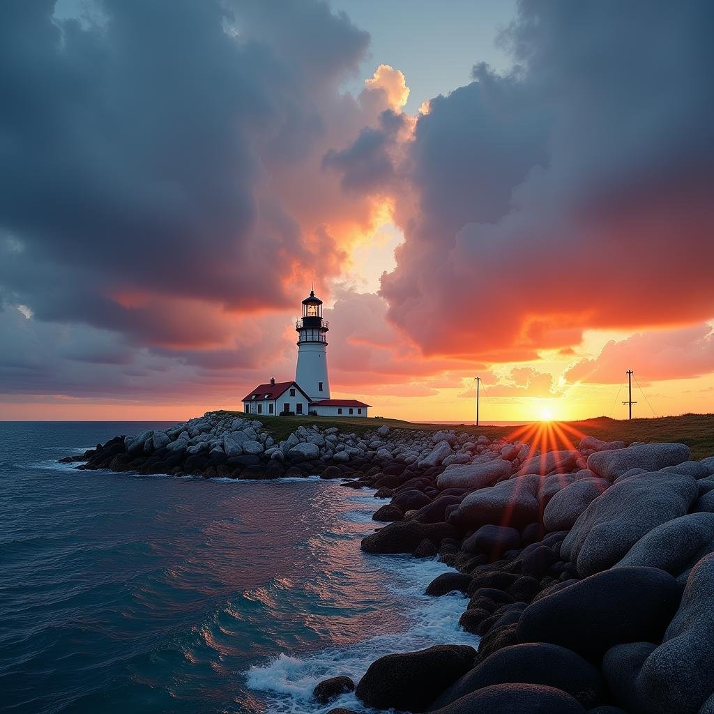 <lora:High dynamic range style v1:1>HDR high dynamic range cinematic photography of a lighthouse on a rocky beach with a sunset in the background, hdtv, High dynamic range style, vivid, sharp, detailed, perfect, perfection, realism, cinematic exposure, hdr film, hdr DSLR, hdr cinematic color, hdr cinematic contrast, hdr jpeg, HDR style, outdoors, sky, cloud, signature, water, no humans, ocean, watermark, cloudy sky, fire, scenery, sunset, mountain, horizon, beach, watercraft, building