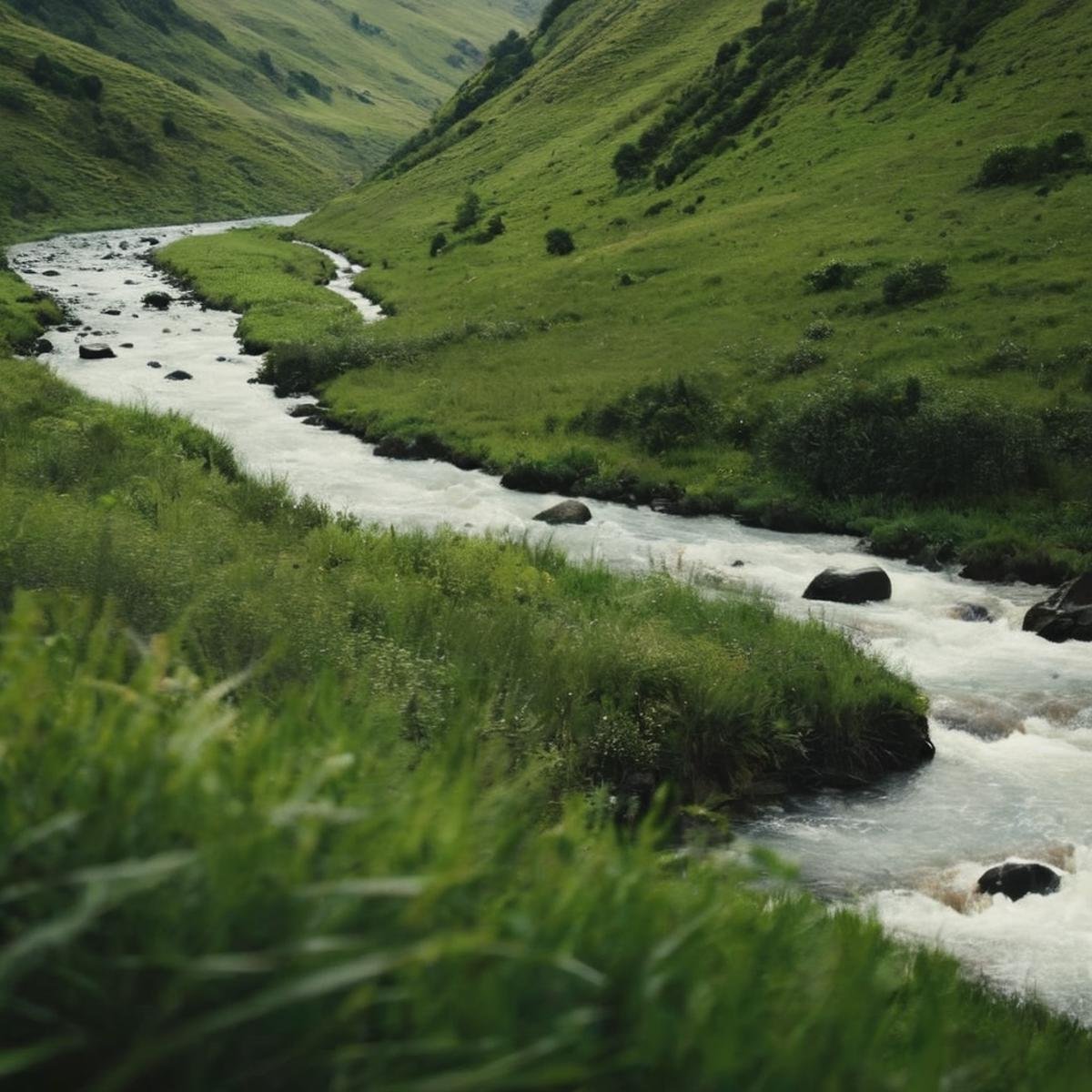 cinematic film still of  Cinematic, Grainy:1, Detailed, Sharp Image, of <lora:Kodak Motion Picture Film Style3:1>wide shot An Oscar winning documentary movie for Best Cinematography an underexposed photo of a river running through a lush green valley Kodak Motion Picture Film Style, shallow depth of field, vignette, highly detailed, high budget, bokeh, cinemascope, moody, epic, gorgeous, film grain, grainy