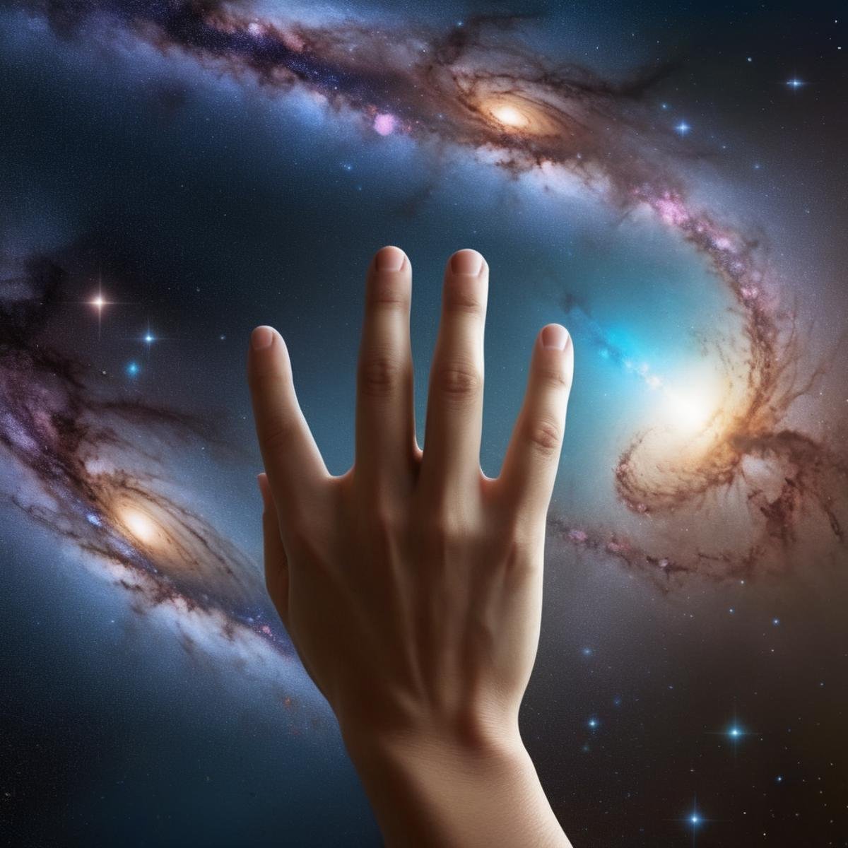 Hyperrealistic art of  <lora:Perfect Hand:1.2>perfection a hand reaching up towards a galaxy perfect hand style, Extremely high-resolution details, photographic, realism pushed to extreme, fine texture, incredibly lifelike