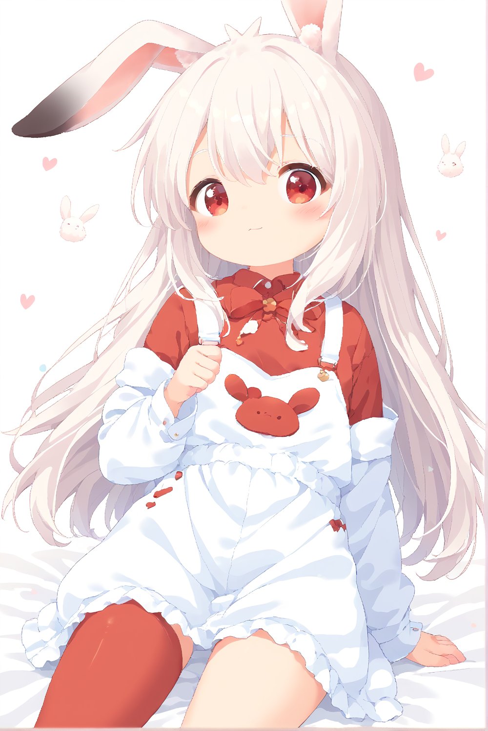 score_9_up, score_8_up, score_7_up, source_anime, 1girl, cute, rabbit girl, white hair, red eyes
