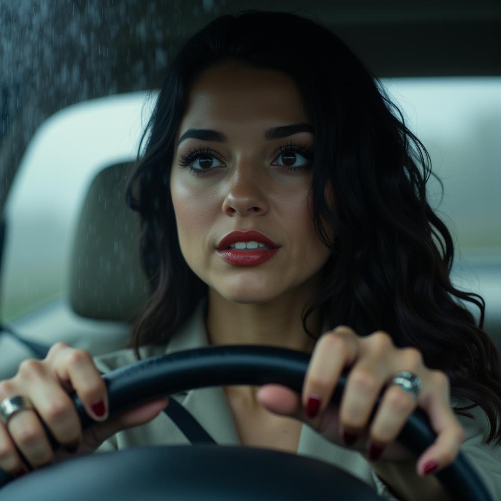 <lora:Hand v2:1>detailed edges, detailed image, perfection style, A perfect photo of a woman driving a car in the rain, 1girl, solo, long hair, black hair, jewelry, teeth, blurry, lips, ring, clenched teeth, ground vehicle, realistic, car, driving, steering wheel, detailed face, detailed body, detailed hands, detailed eyes, detailed nose, detailed ears, detailed hair, detailed, perfection, detailed teeth, detailed skin texture, wrinkly, detailed fingers, detailed mouth, beauty, realism, real, detailed hair, detailed pores, detailed background, sharp image, detailed lips, different race, different color, different haircut, different skin tone, different, different people, different pose, perfection style, brown hair, 1boy, male focus, motor vehicle, rain, photorealistic