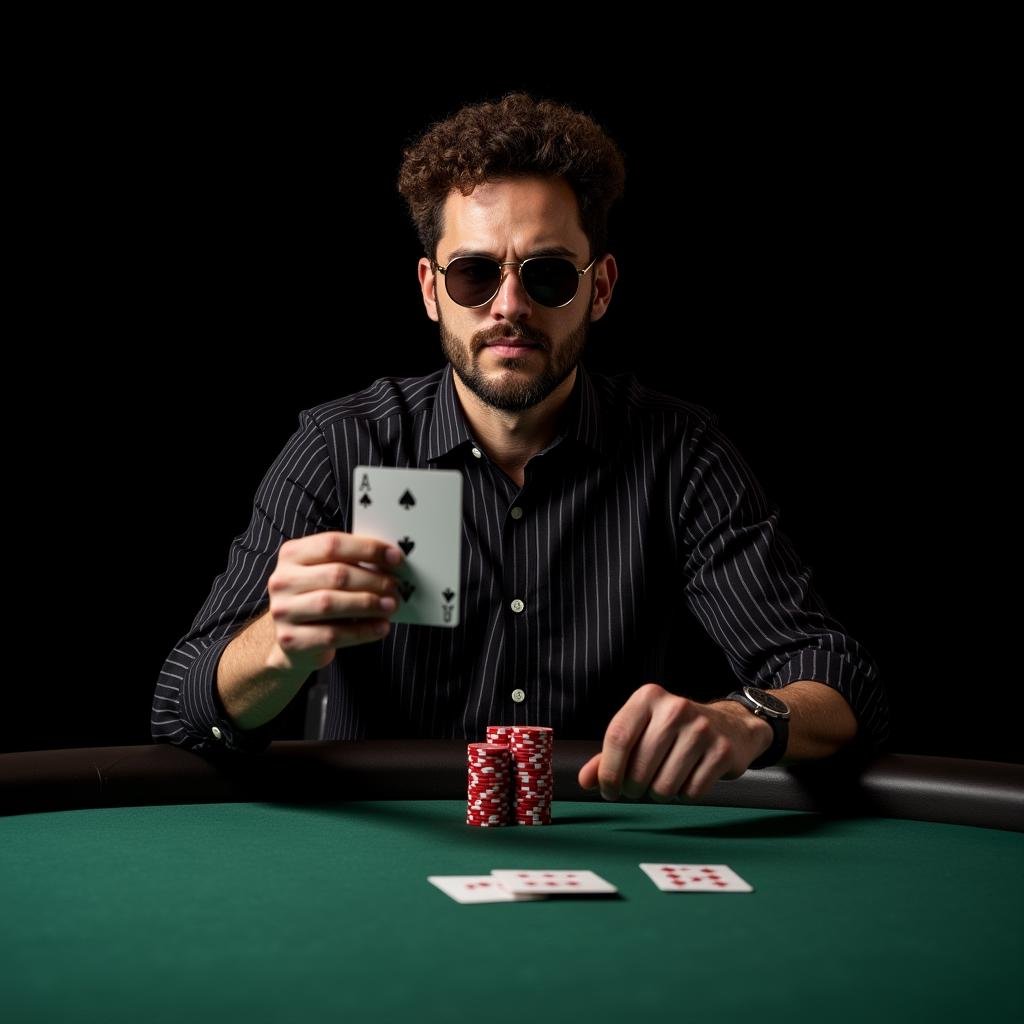 <lora:Hand v2:1>detailed edges, detailed image, perfection style, A detailed and A perfect photo of a man with sunglasses and trowing a pair of cards in his hand at camera in a poker game, hand focus, cinematic hand, best hand, better hand, awesome hand, different hand, solo, looking at viewer, brown hair, shirt, 1boy, upper body, male focus, striped, facial hair, table, sunglasses, black background, beard, curly hair, card, playing card, afro, mahjong, poker chip, mahjong tile, pinstripe suit, perfection, different color, perfect color, realistic, realism, detailed background, perfect background, different background, perfect style, perfection style, detailed style, black hair, striped clothes, black shirt, striped shirt, pinstripe pattern