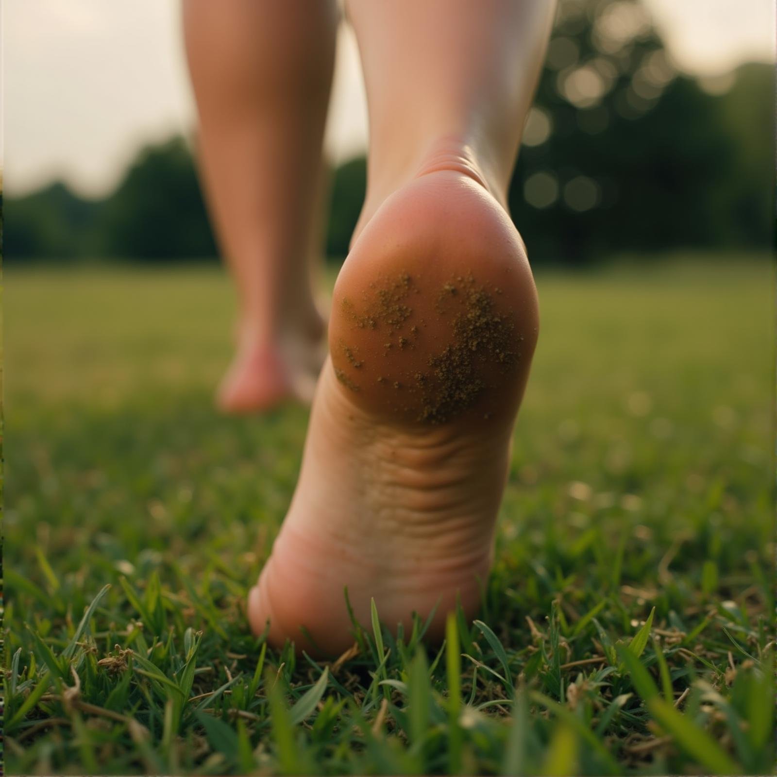 cinematic film still  <lora:foot feet v1:1>A perfect photo of a person's bare feet sole from behind walking on a grass covered field,foot focus,cinematic feet,best feet,better Feet,awesome Feet,different Feet,detailed feet,1girl,solo,outdoors,barefoot,blurry,feet,toes,depth of field,blurry background,no shoes,soles,grass,close-up,dirty,photo background,dirty feet,perfect style,perfection style,detailed style,perfect style,perfection style,detailed style,closeup , detailed background, perfect background, feet style, foot style, foot focus, closeup . shallow depth of field, vignette, highly detailed, high budget, bokeh, cinemascope, moody, epic, gorgeous, film grain, grainy