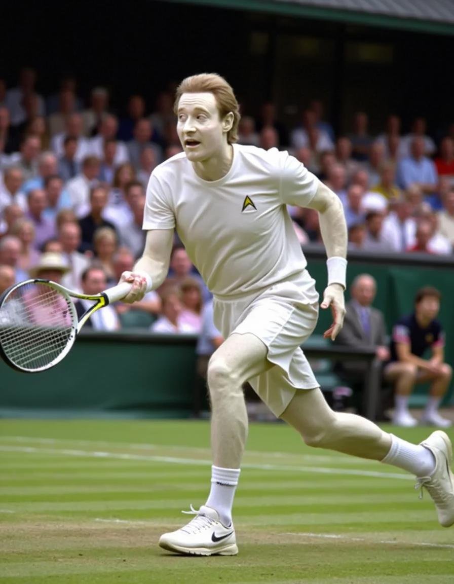 StDaTa,  Data from star Trek,  playing tennis at Wimbledon by user_744775229506771391 on Tensor.Art