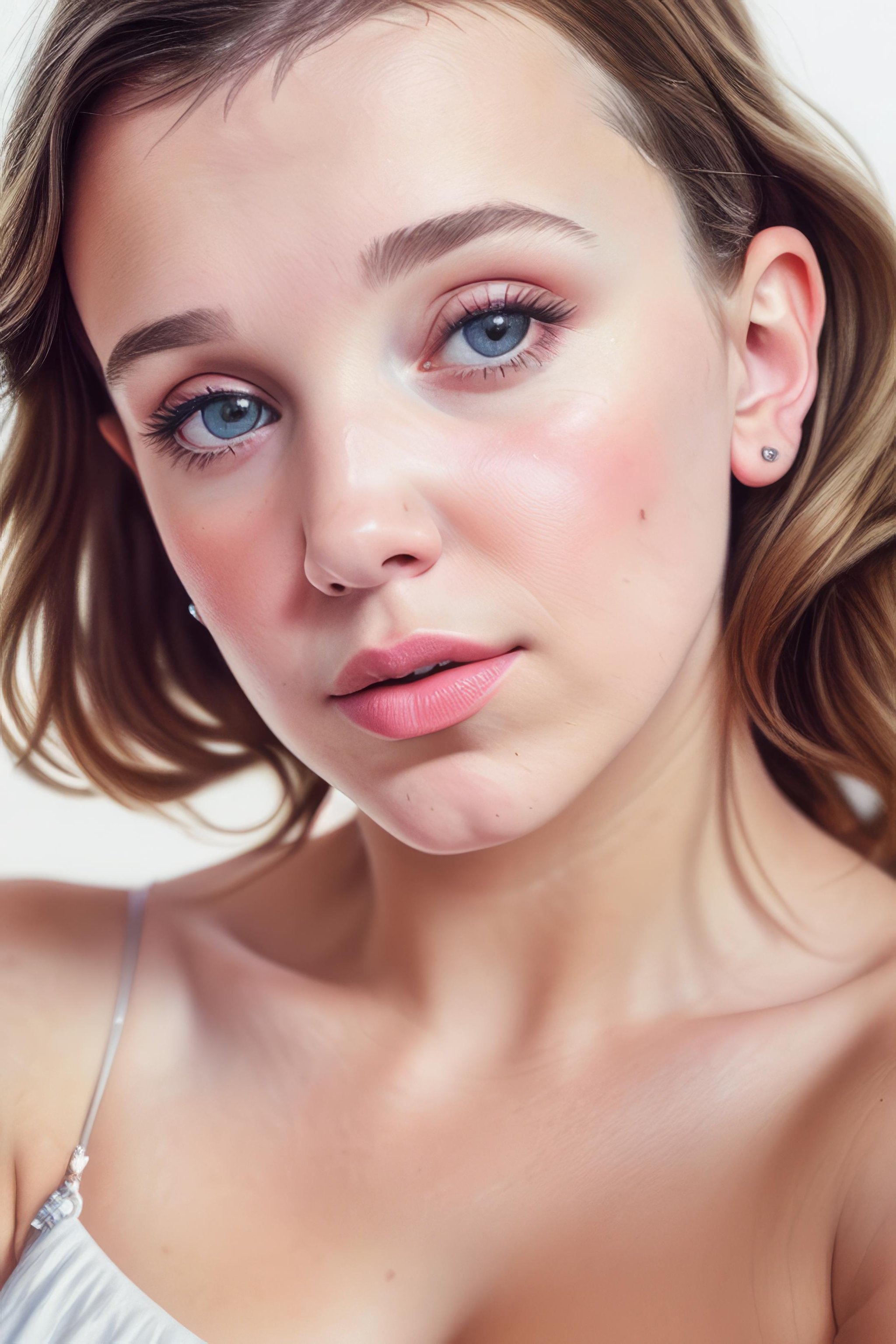 color portrait photograph, ((a realistic portrait photo of a beautiful young girl)), (mibobr), (one side up:1.4), looking_at_viewer, (fit body:1.0), detailed illustration, masterpiece, high quality, realistic, very detailed face