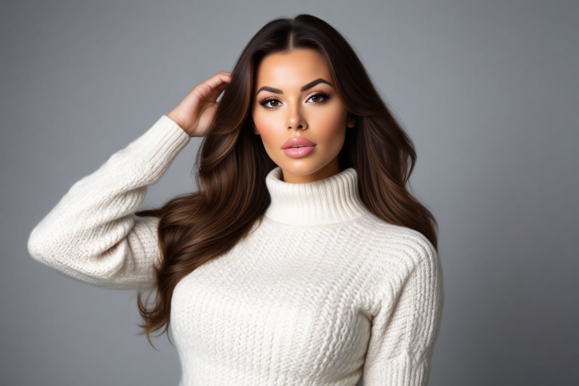 A gorgeous babe,  turtleneck_sweater by 40478481547733 on Tensor.Art