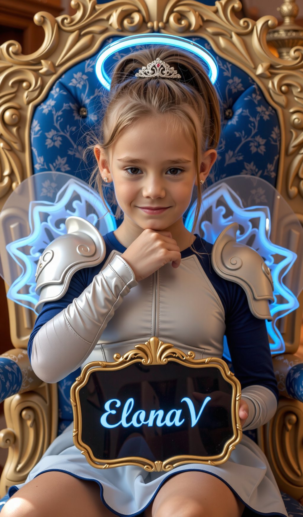 HDR photo of full body shot of a high quality award winning photo of a little 9 year old girl ElonaVDW with flat chest and...