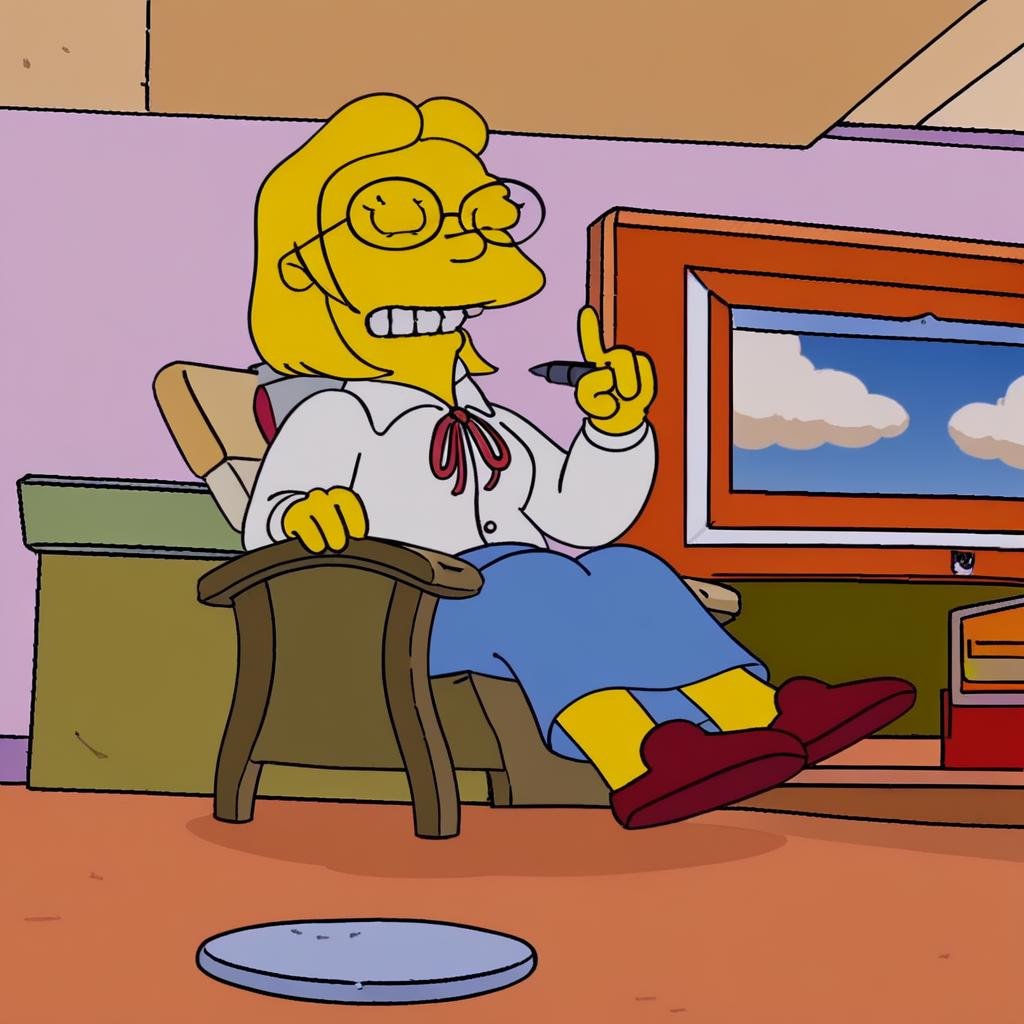 elizabeth hoover from the simpsons,  1girl,  yellow skin by bloodknight1 on Tensor.Art