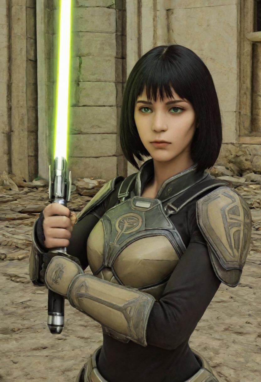 padawan exile armor,  swtor,  weapon by ZGear on Tensor.Art