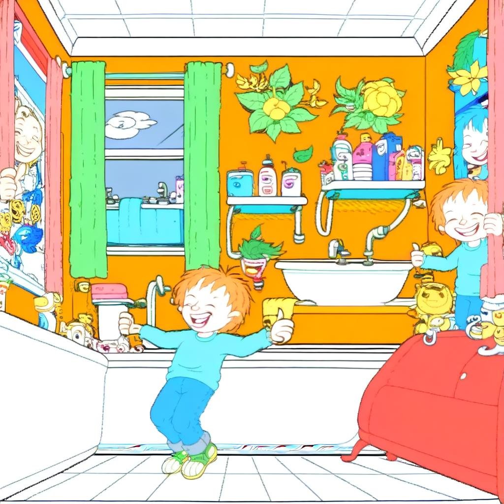 HorridHenry,  leaf,  bathroom by Wizardludas on Tensor.Art