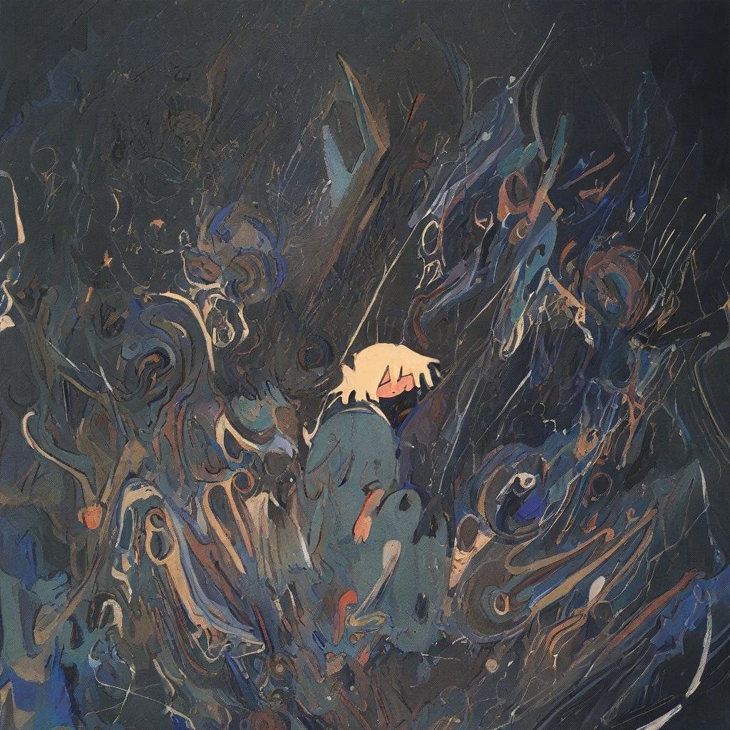 HinokiCypressStyle,  Abstract,  swirling lines and shapes by Wizardludas on Tensor.Art