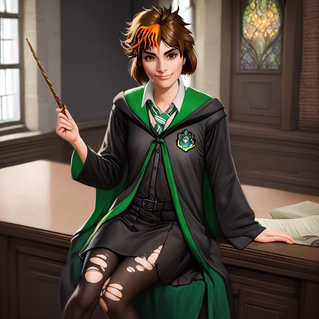 merula_snyde,  1girl,  hogwarts school uniform by ZGear on Tensor.Art
