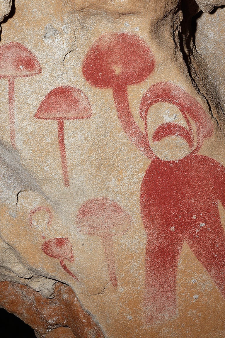 #cavepainting: Cave painting: The figure of Mario from Super Mario,  dated at 30,  340 +/- 570 BP by So it goes on Tensor.Art