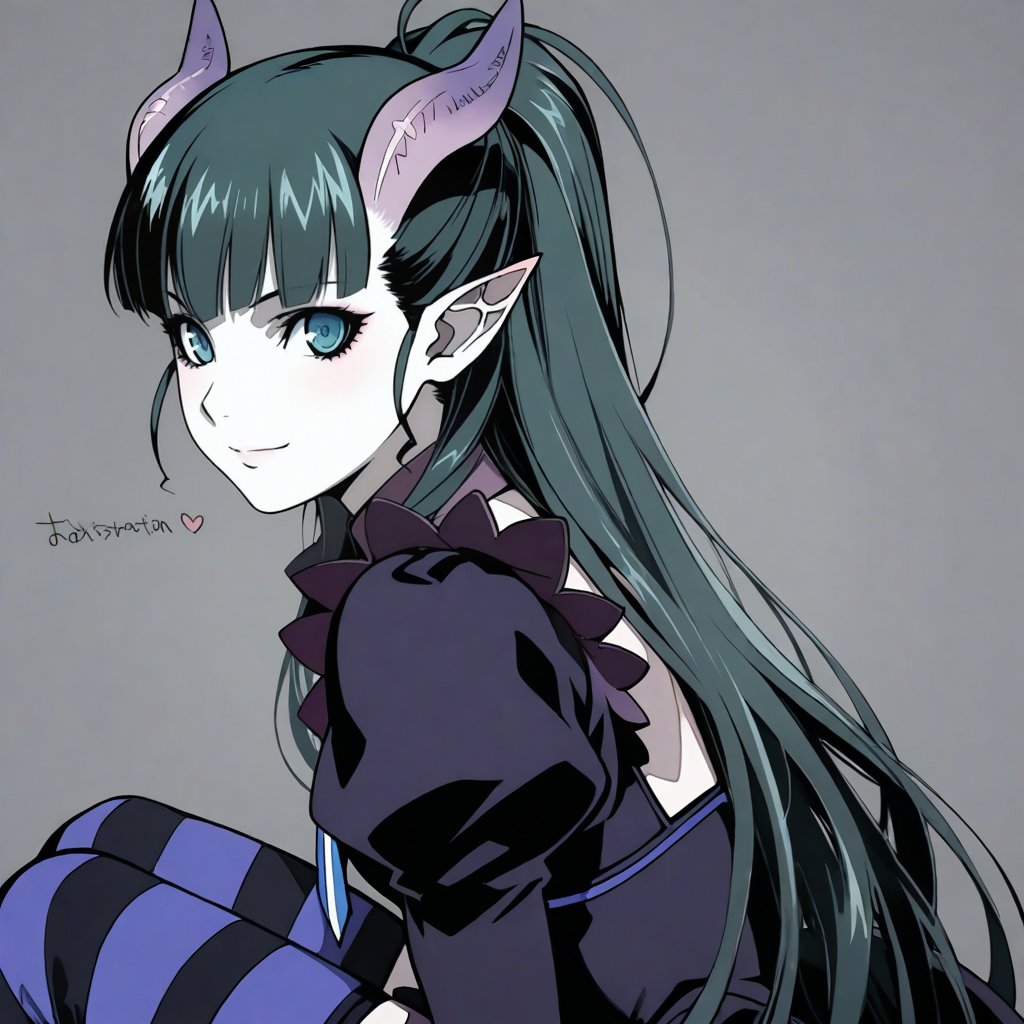 elea,  clothes,  striped thighhgihs by だれとく紳士 on Tensor.Art