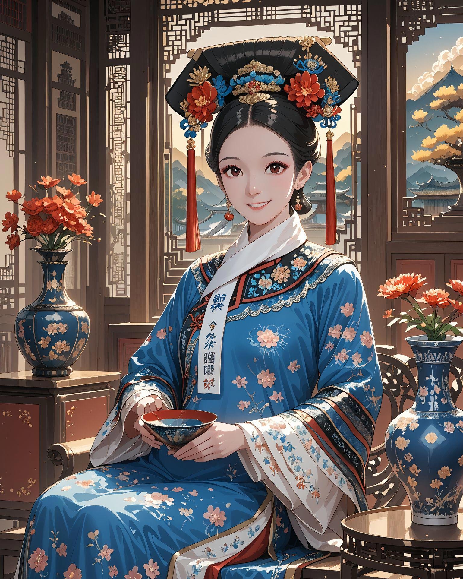 1girl,  qingfa,  (qingfa scarf) by KimiKoro on Tensor.Art