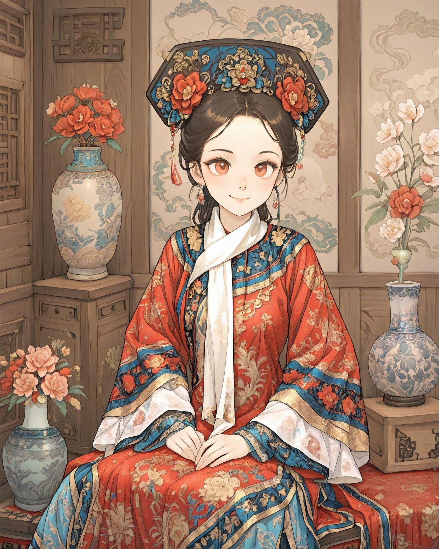 1girl,  qingfa,  (qingfa scarf) by KimiKoro on Tensor.Art