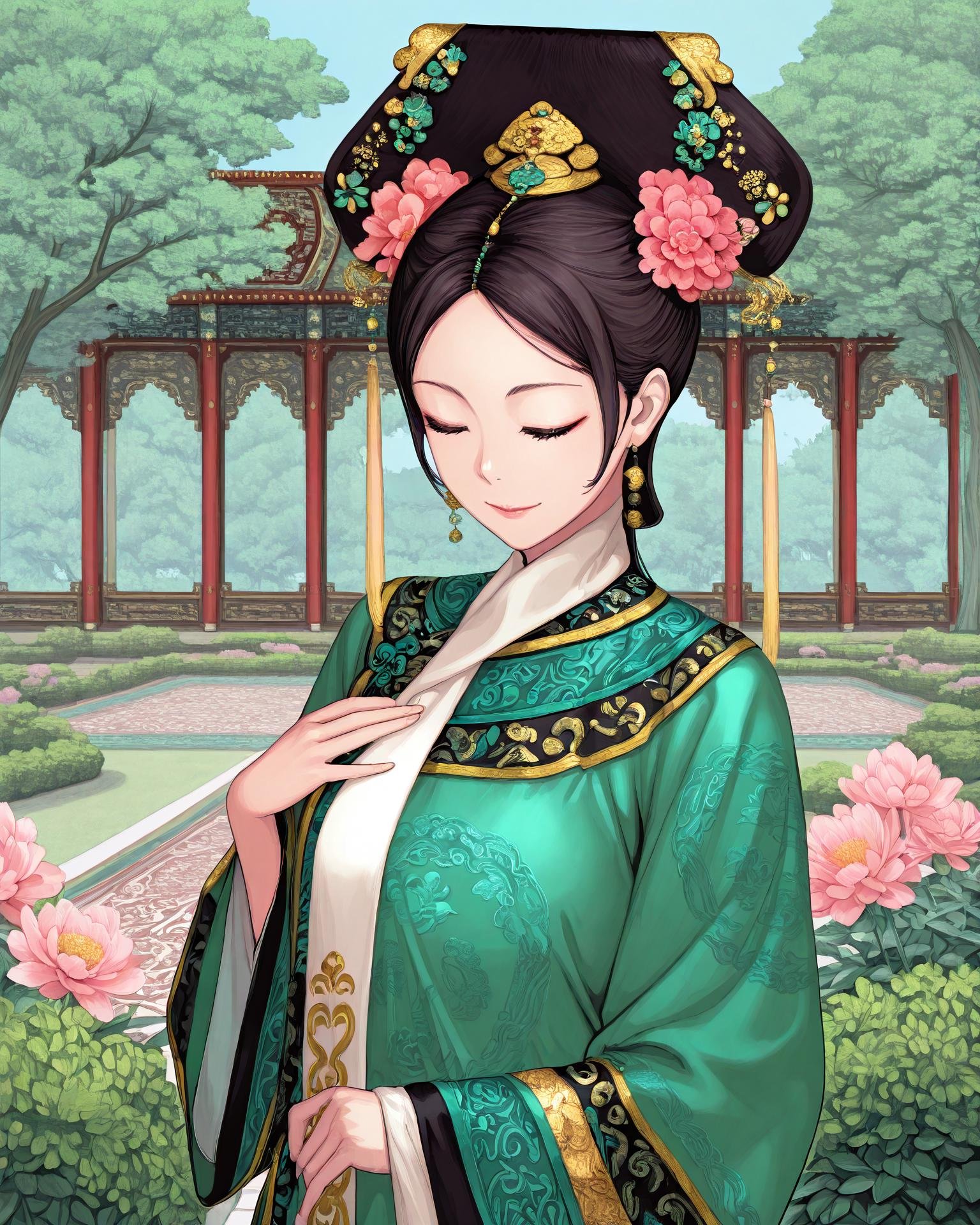 1girl,  qingfa,  (qingfa scarf:1 by KimiKoro on Tensor.Art