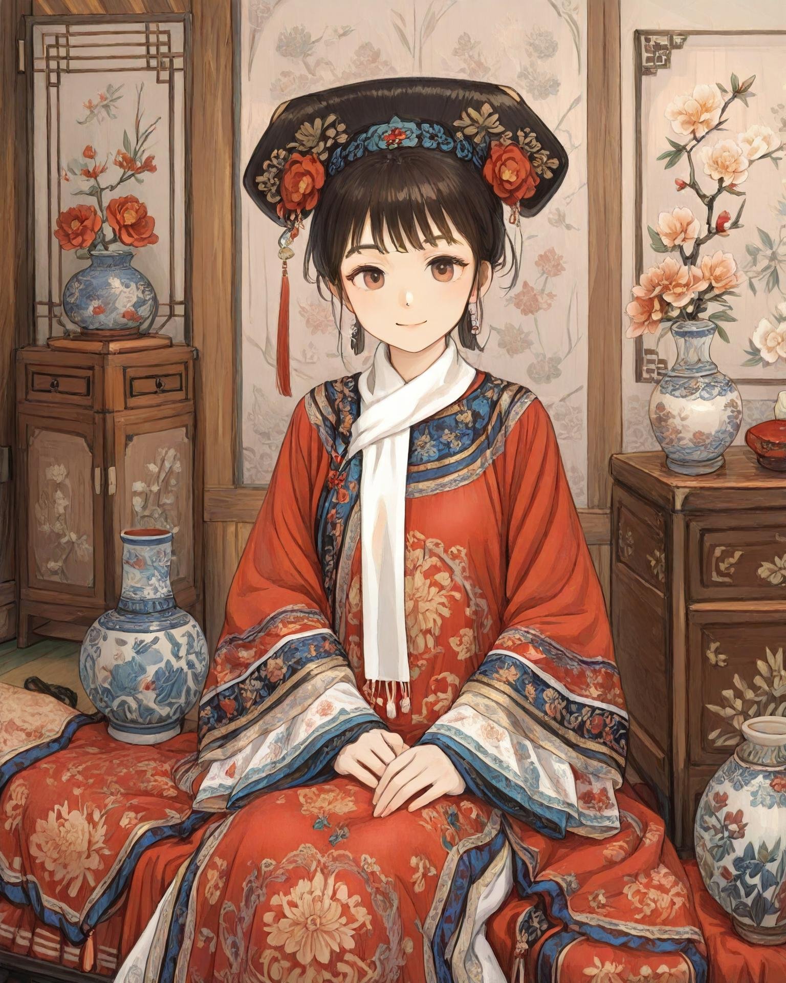 1girl,  qingfa,  (qingfa scarf) by KimiKoro on Tensor.Art