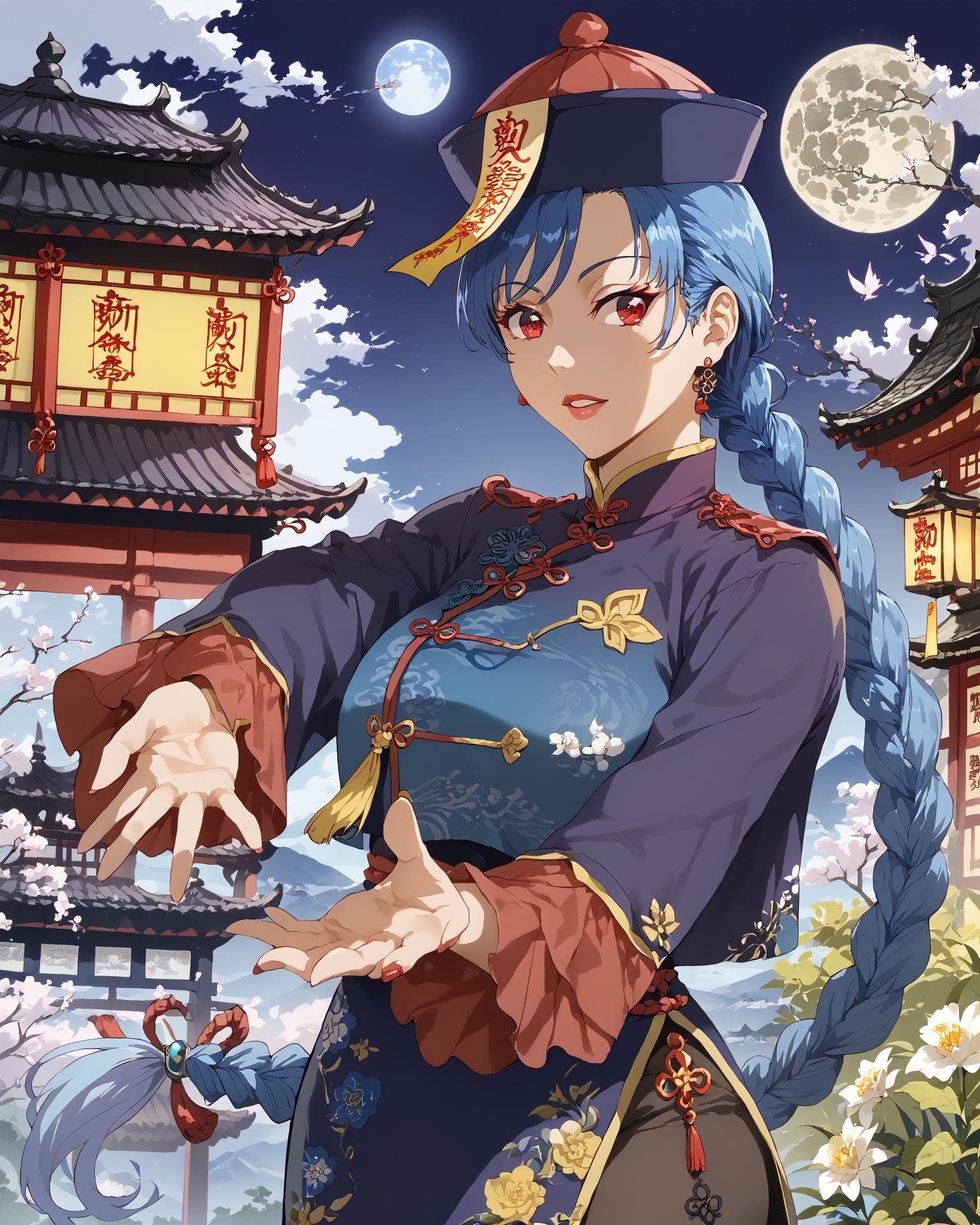 1girl,  jiangshi,  long braid by KimiKoro on Tensor.Art