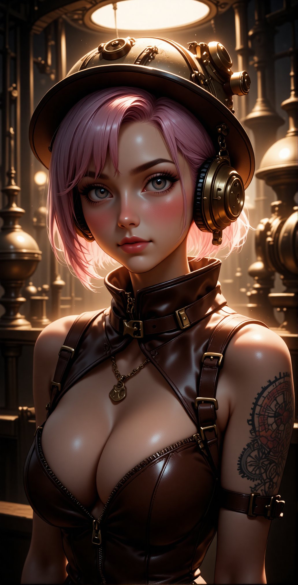 Steampunk Explorer: Uncovering Secrets Depict a steampunk-inspired adventurer,  revealing her mysterious side. Elements: T...